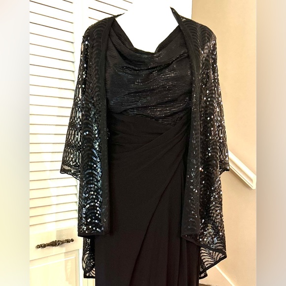 Ralph Lauren black formal dress sz 4 with sequined jacket by Cejon. - Picture 8 of 11